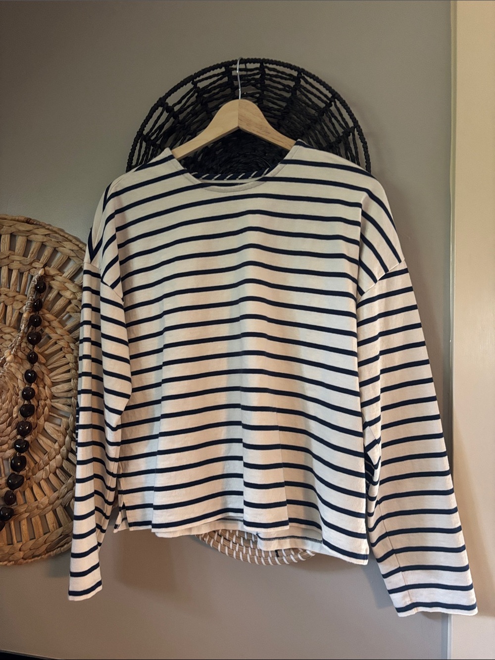 Madewell Striped Long-Sleeve Knit Top - Navy & White